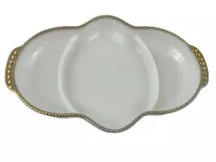 Vintage Milk Glass Anchor Hocking Fire King Divided Relish Dish