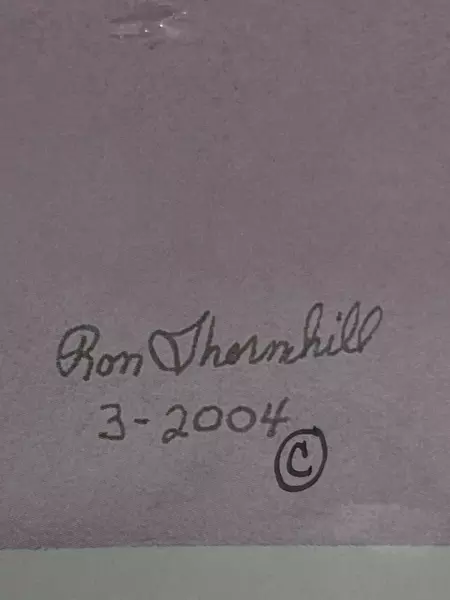 Signed Ron Thornhill Cat & Ball Art Print 2004 - 8.5"x11" - Good Condition