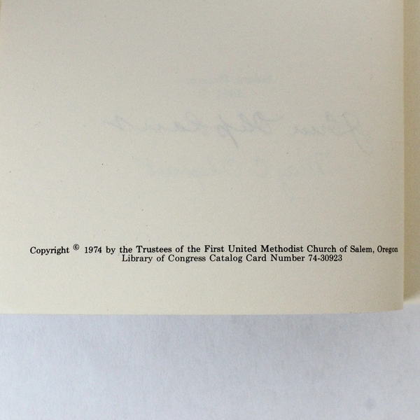 The First United Methodist Church of Salem Oregon 1974 Signed Paperback Book