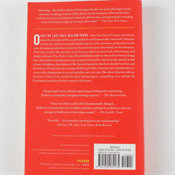 The Sixth Extinction: An Unnatural History by Elizabeth Kolbert 2014 Paperback