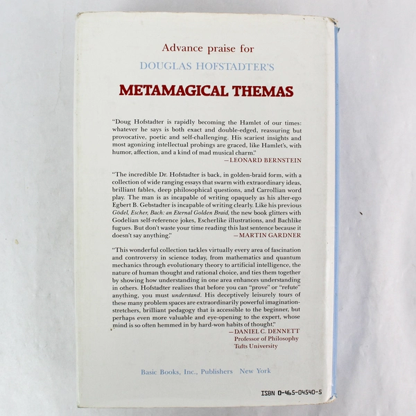 Metamagical Themas by Douglas R. Hofstadter 1985 Hardcover - Pre-Owned