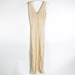 Unbranded Polyester Floral Cream Nightgown Full Length Dress Sleepwear One Size