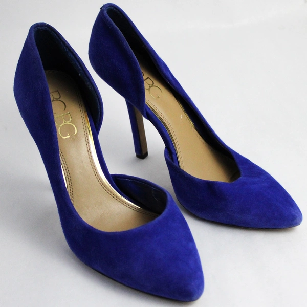 BCBG Paris Blue Faux Suede Stiletto Heels Women's Size 8.5, Pre-owned