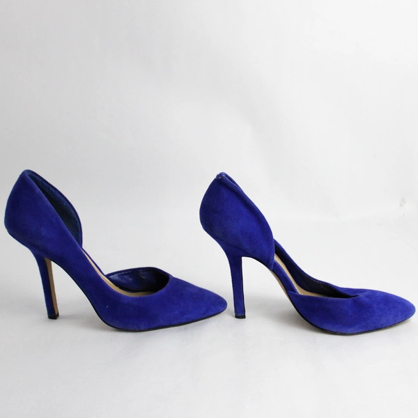 BCBG Paris Blue Faux Suede Stiletto Heels Women's Size 8.5, Pre-owned