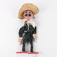 Vintage Mexican Outlaw Marionette Puppet For Repair