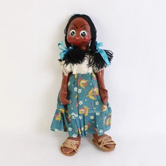 Vintage Mexican Paper Mache Girl Doll