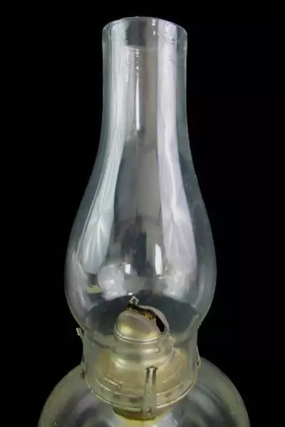 Vintage Scovill Mfg. Co. Glass Kerosene Lantern With Glass Chimney