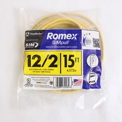 Southwire Romex SIMpull Indoor Wire Copper NM-B Cable 12/2 15 ft SEALED