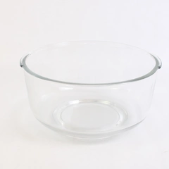 Heavy Clear Glass Mixing Bowl 2.5 Qt Made in Mexico Oven & Microwave Safe