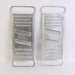 Lot of 2 Vintage Bromco Flat Metal Cheese Graters