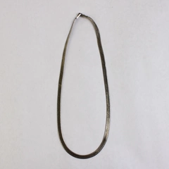 VTG Metal Choker Necklace Herringbone Chain 925 Silver 20"