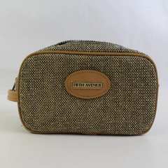 Fifth Avenue Black and Tan Makeup Cosmetics Toiletry Bag