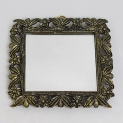 Vintage E.A Riba Co Inc Mirror In Brass Photo Frame Square