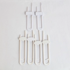 Lot of 6 White Plastic Cabinet Sliding Locks for Child Proofing