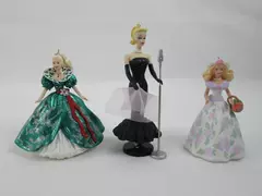 Lot of 3 Vintage 1995 Edition Hallmark Barbie Ornaments 