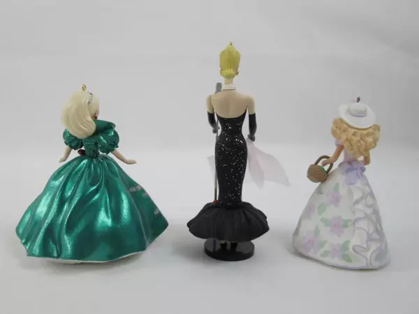 Lot of 3 Vintage 1995 Edition Hallmark Barbie Ornaments 