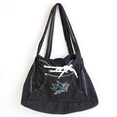NHL San Jose Sharks Bedazzled Jersey Black Purse Bag Drawstring