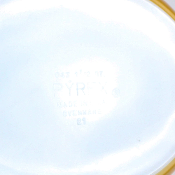 Vintage Pyrex 1.5 Qt Covered Oval Casserole Dish Old Orchard Brown Lid