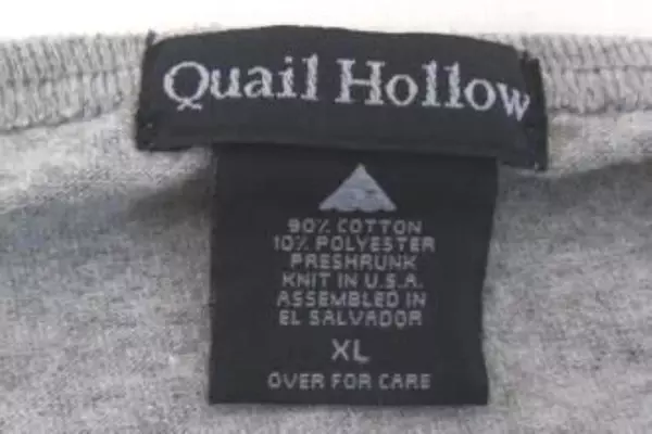 Vintage Quail Hollow Women's XL V-Neck US Graphic Tee Gray Cotton USA Made