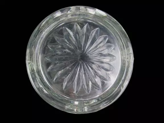 Vintage Anchor Hocking Prescut 54oz 8 Inch Glass Pitcher Hob Stars Palm Trees