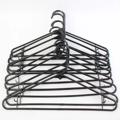 Lot of 10 Black Plastic Tubular Clothes Hangers Home Organization