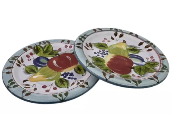 Set of 2 Heritage Mint Black Forest Fruits 10.5 Inch Stoneware Dinner Plates