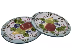 Set of 2 Heritage Mint Black Forest Fruits 10.5 Inch Stoneware Dinner Plates