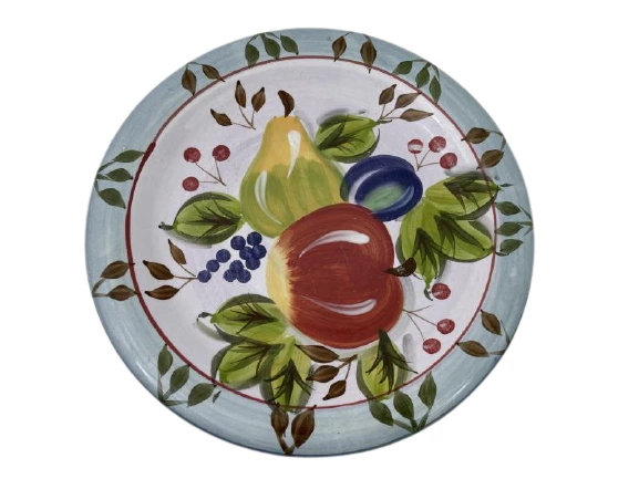 Set of 2 Heritage Mint Black Forest Fruits 10.5 Inch Stoneware Dinner Plates