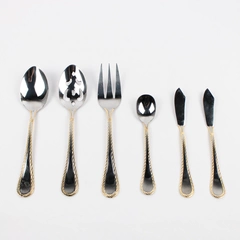 Lot of 6 Cambridge Serving Utensils, Carlyle Gold Stainless Steel