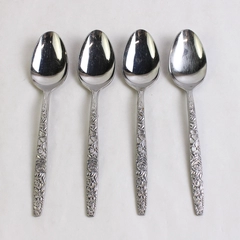 Lot Of 4 Ekco Silver Flatware Las Palmas (Stainless) Place/Oval Soup Spoon