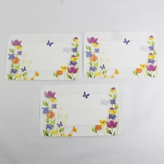 Set of 3 Counter Art Vinyl placemats By Becky Baker Floral Pattern