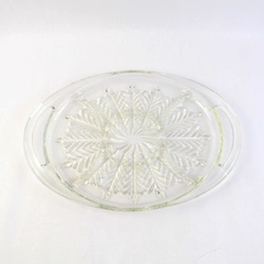 Vintage Jeanette Clear Glass Feather Pattern 5-Section Tray