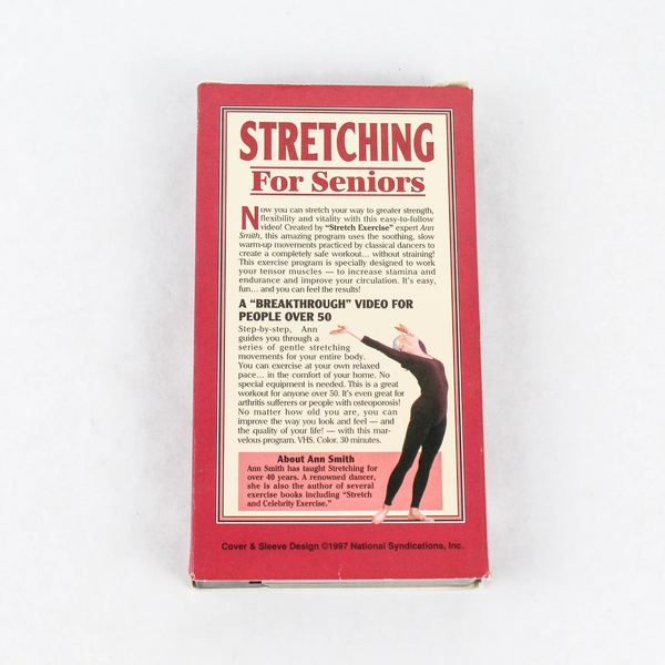 Stretching for Seniors VHS Tape with Ann Smith - 1997, Good Condition