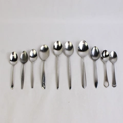 Lot of 10 Mismatched Stainless Steel Flatware Spoons Various Types
