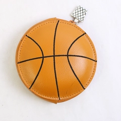 Rolfs Leather Coin Purse Basketball Brown Round 4.5" Diameter