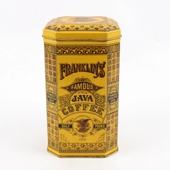 Vintage Replica Harry's Grocery Tin Franklin’s Famous Java Coffee 6" Tall