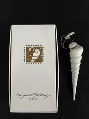 1995 Margaret Furlong Shell Icicle Bisque Secret Message Christmas Ornament
