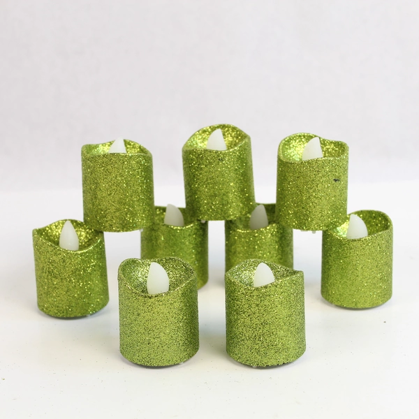 Lot of 22 Green Christmas Ornaments Nutcracker LED Candles Pre-owned