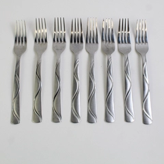 Lot of 8 Cambridge Boa Frost 8 1/8" Dinner Forks 1 mm Handle Stainless Steel