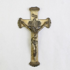 Vintage C&B Cast Metal INRI Crucifix Cross Flawed