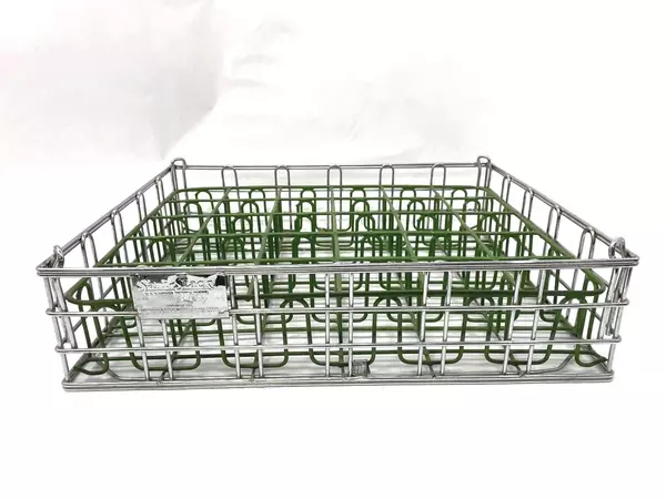 Sani Stack Stainless And Green Coated Wire Dishwasher Drinking Glass Rack