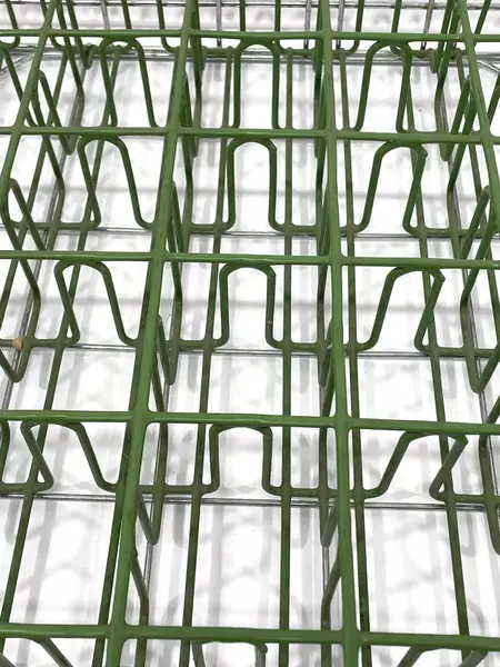 Sani Stack Stainless And Green Coated Wire Dishwasher Drinking Glass Rack