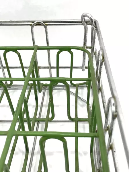 Sani Stack Stainless And Green Coated Wire Dishwasher Drinking Glass Rack