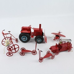 Lot of 7 Various Red Christmas Vehicle Toy Decorations and Ornaments 