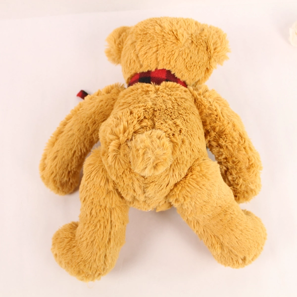 2016 Jo-Ann J Bear Ollie Plush 11" Soft Brown Teddy with Red Black Scarf