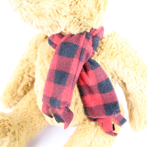 2016 Jo-Ann J Bear Ollie Plush 11" Soft Brown Teddy with Red Black Scarf