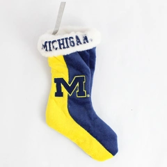 University Of Michigan Mini Stocking Fabric Ornament Michigan Wolverines