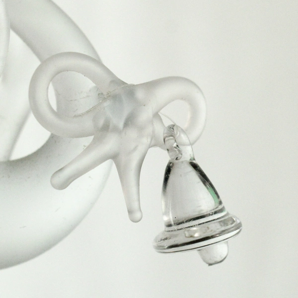Frosted Blown Glass Swan Christmas Ornament 3" Tall Holiday Decor