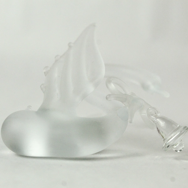 Frosted Blown Glass Swan Christmas Ornament 3" Tall Holiday Decor