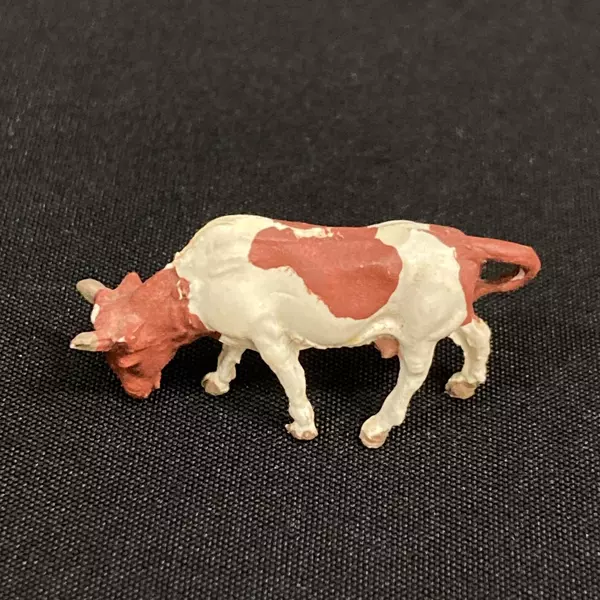 Lot of 4 Micro Mini Plastic Farm Animals 3 Cows & 1 Horse Germany Vintage